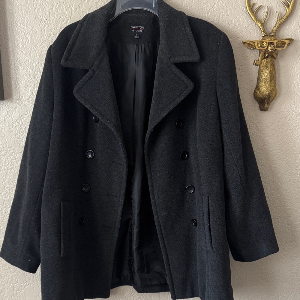 Halston Heritage Charcoal Peacoat